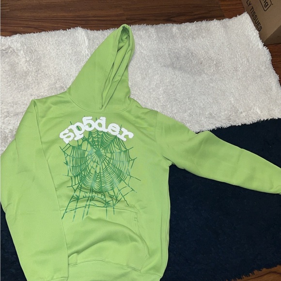 GREEN Sp5der Hoodie (SIZE:MEDIUM)
